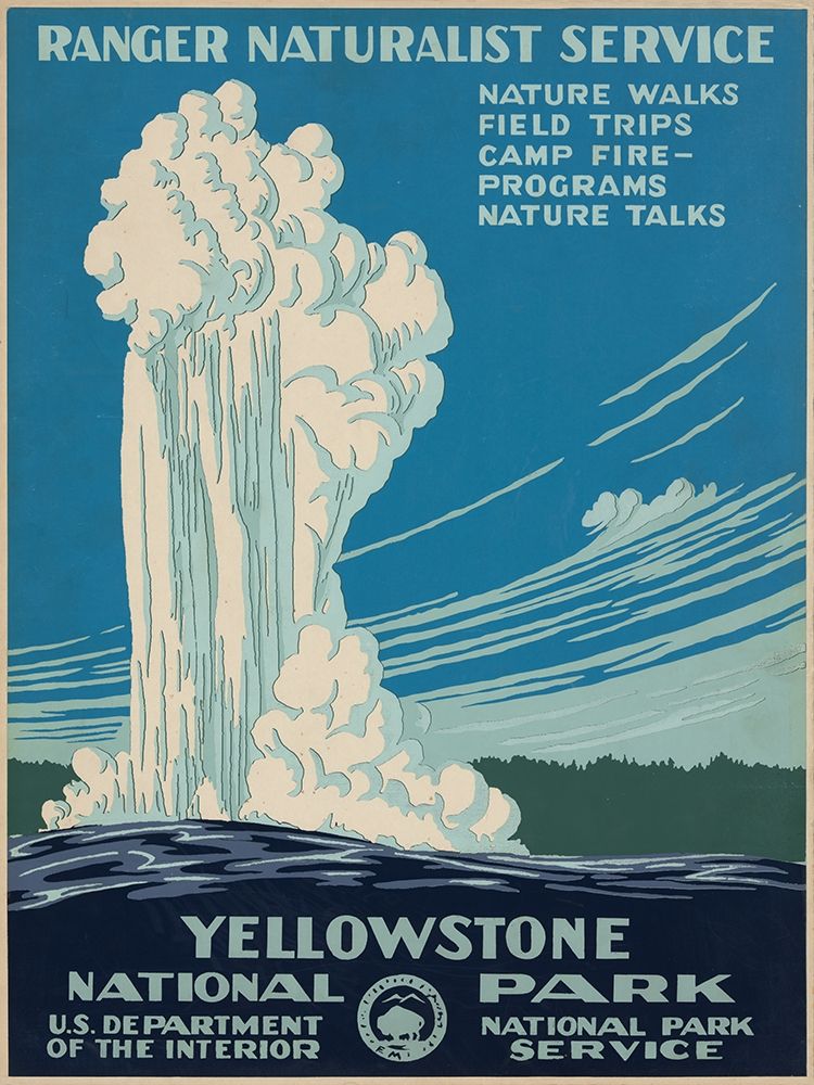 Yellowstone National Park, ca. 1938 art print by Ranger Naturalist Service for $57.95 CAD