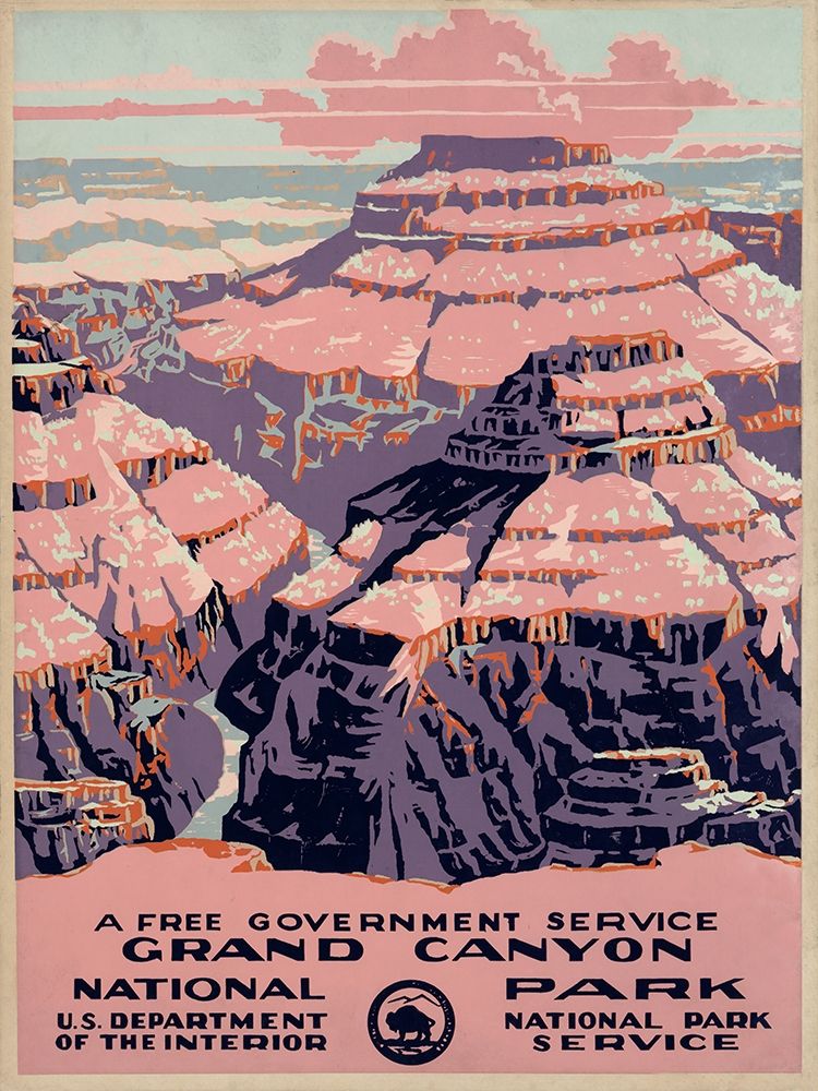 Grand Canyon National Park, a Free Government Service, ca. 1938 art print by WPA for $57.95 CAD