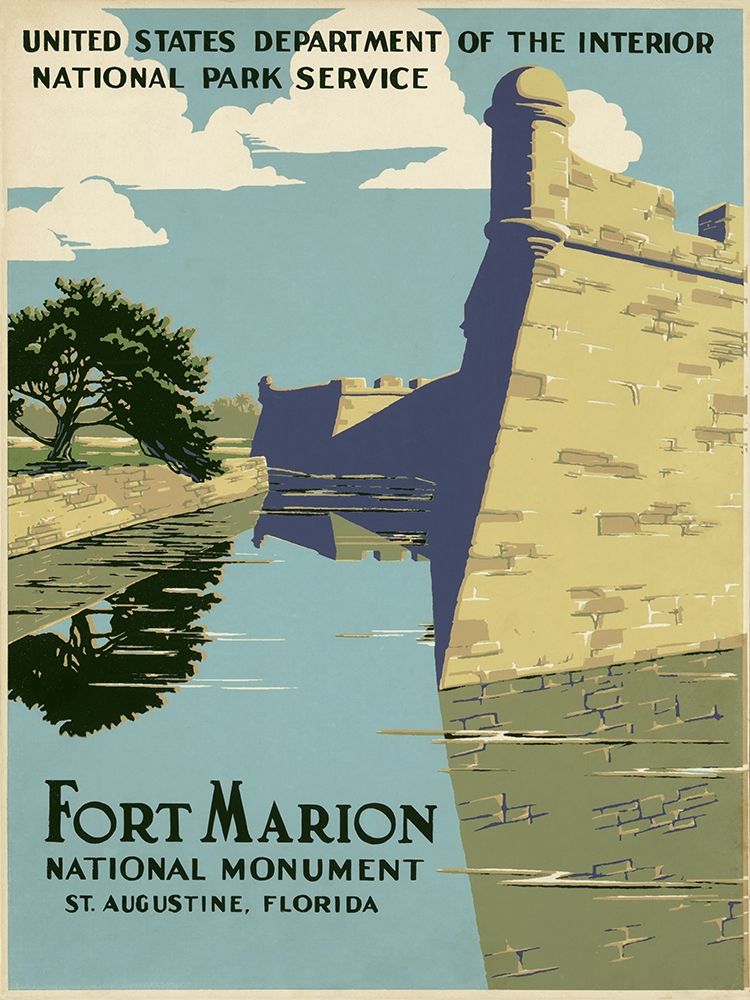Fort Marion National Monument, St. Augustine, Florida, ca. 1938 art print by WPA for $57.95 CAD