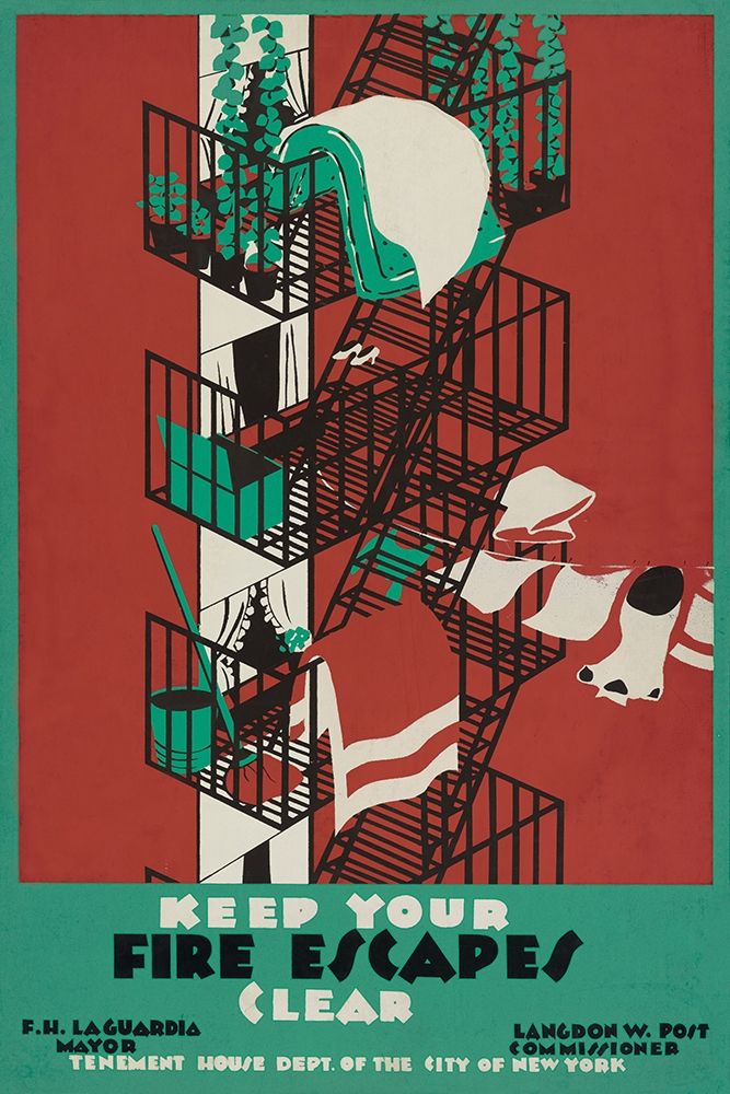 Keep your fire escapes clear art print by WPA for $57.95 CAD