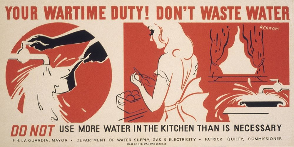 Do not use more water in the kitchen than is necessary art print by Earl Kerkam for $57.95 CAD