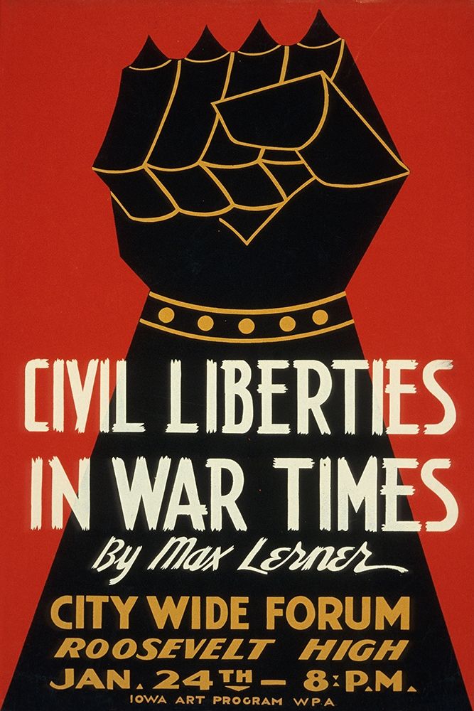 Civil Liberties in War Times - Lecture art print by WPA for $57.95 CAD