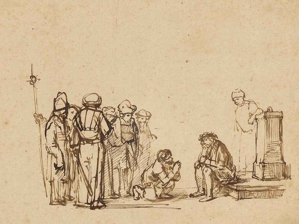 The Mocking of Christ art print by Unknown Rembrandt Pupil for $57.95 CAD