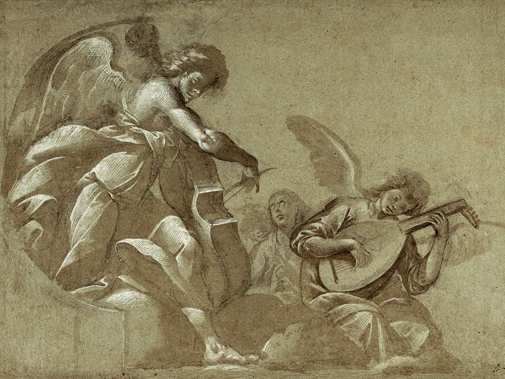 Angel Musicians (recto); Head Studies (verso) art print by Morazzone (Pie Francesco Mazzuchelli) for $57.95 CAD