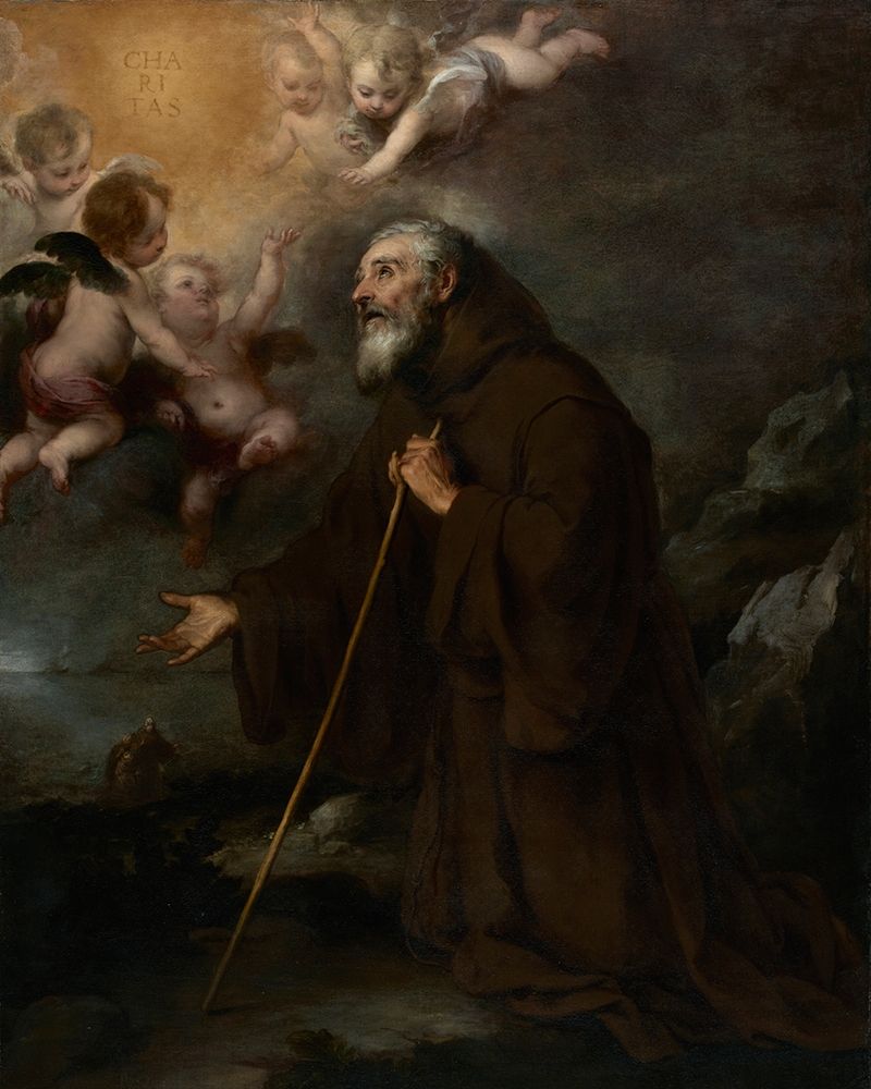 The Vision of Saint Francis of Paola art print by Bartalome Esteban Murillo for $57.95 CAD