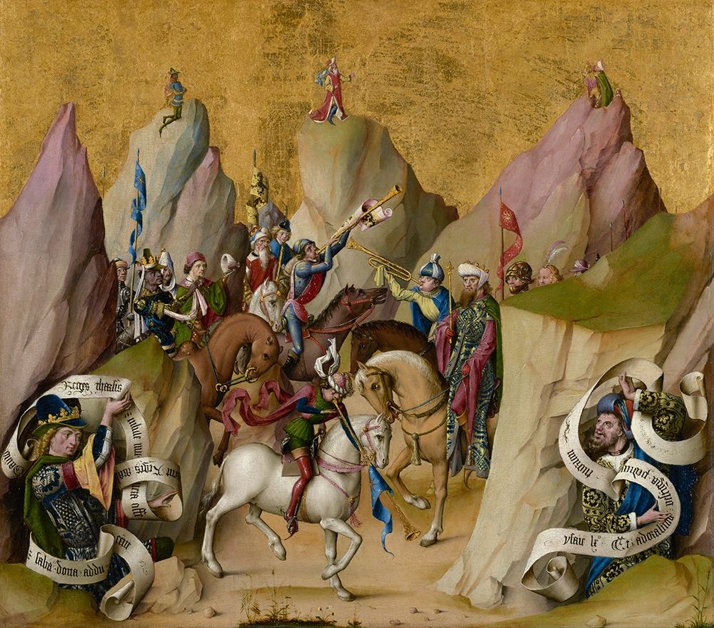 The Meeting of the Three Kings, with David and Isaiah (recto); The Assumption of the Virgin (verso) art print by Master of the St. Bartholomew Altarpiece for $57.95 CAD