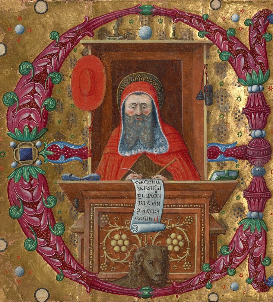 Initial E:  Saint Jerome in His Study art print by Unknown 15th Century Italian Illuminator for $57.95 CAD