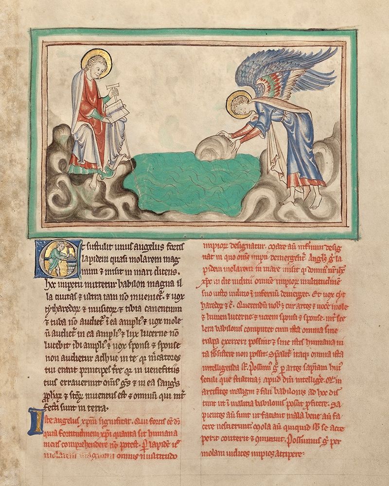 An Angel Casting a Millstone into the Sea art print by Unknown 13th Century Illuminator for $57.95 CAD