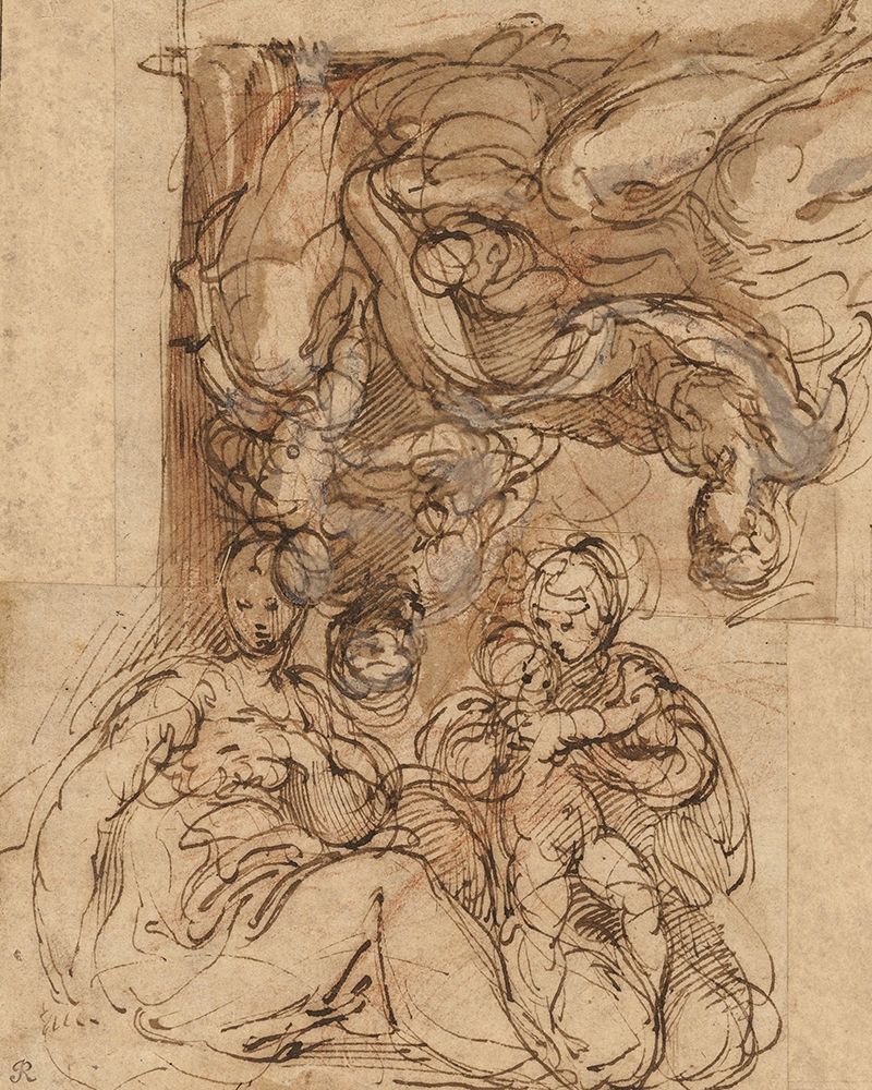 Two Studies for a Holy Family art print by Parmigianino for $57.95 CAD
