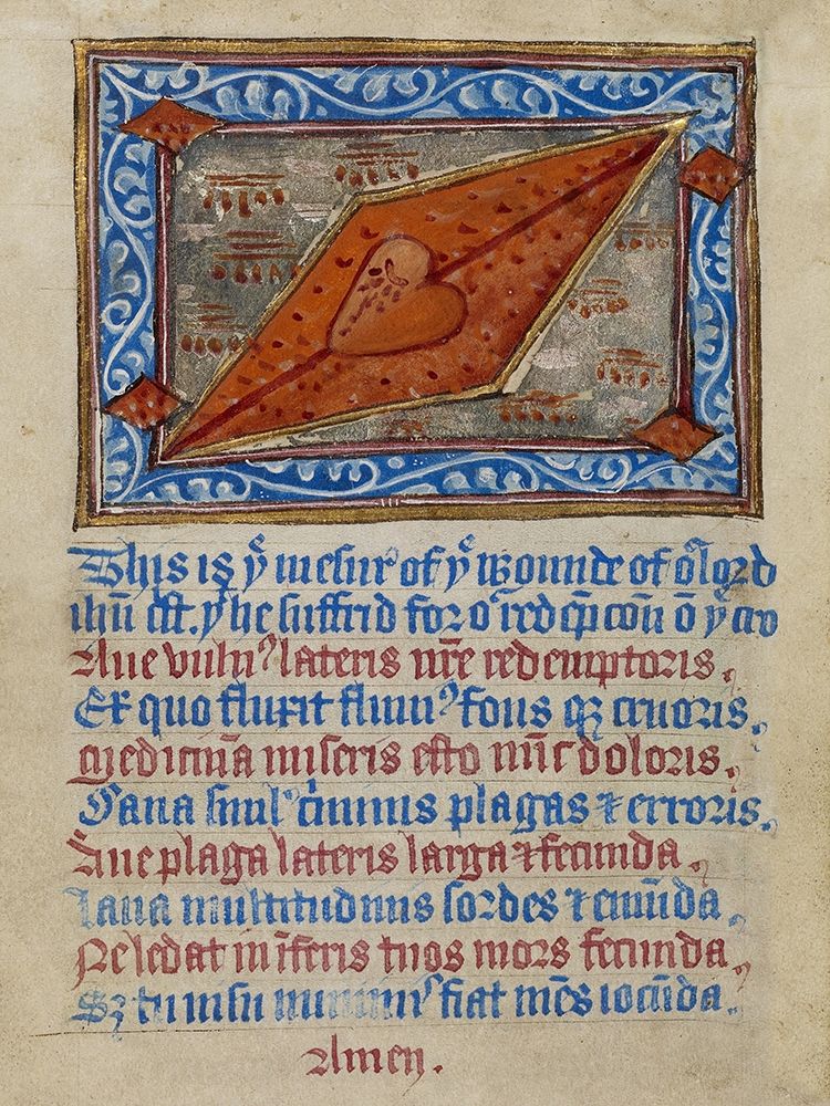 Christs Side Wound art print by Unknown 12th Century English Illuminator for $57.95 CAD