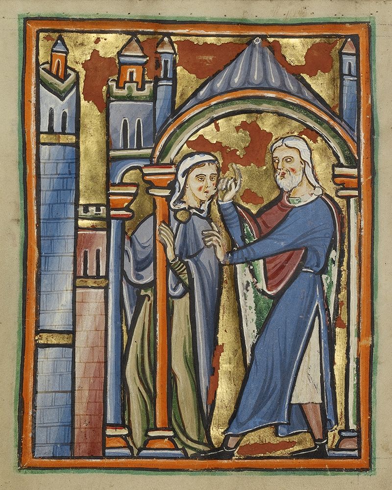 The Meeting at the Golden Gate art print by Unknown 12th Century English Illuminator for $57.95 CAD