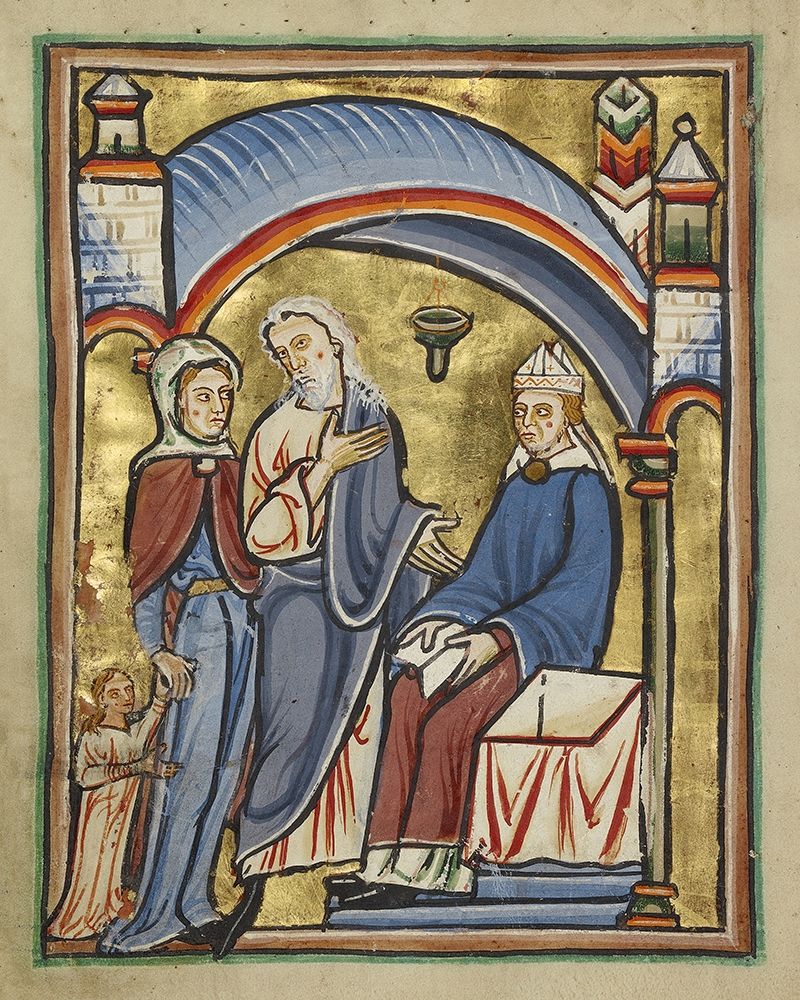 The Presentation of the Virgin in the Temple art print by Unknown 12th Century English Illuminator for $57.95 CAD