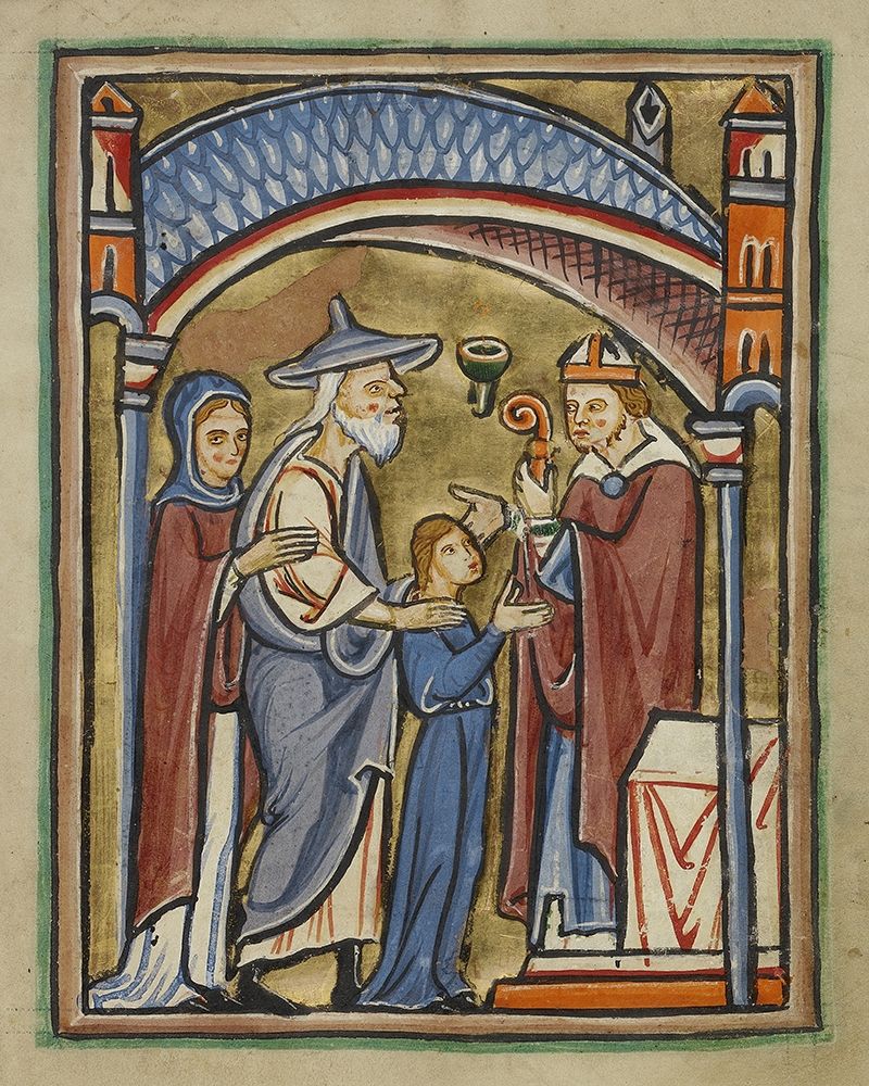The Virgin as a Maiden in the Temple art print by Unknown 12th Century English Illuminator for $57.95 CAD
