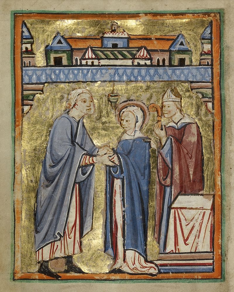 The Marriage of the Virgin art print by Unknown 12th Century English Illuminator for $57.95 CAD