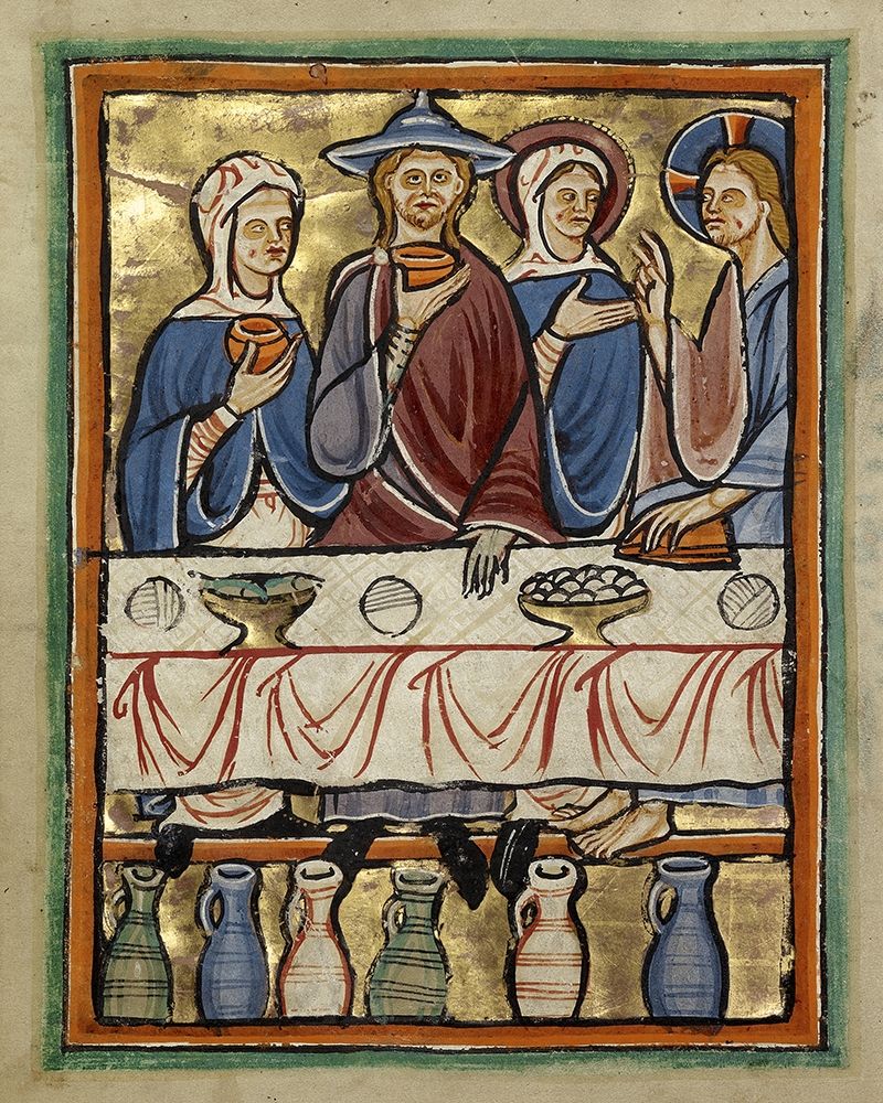 The Marriage at Cana art print by Unknown 12th Century English Illuminator for $57.95 CAD