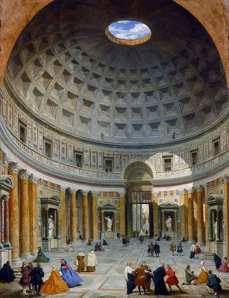 Interior of the Pantheon, Rome, c. 1734 art print by Giovanni Paolo Panini for $57.95 CAD
