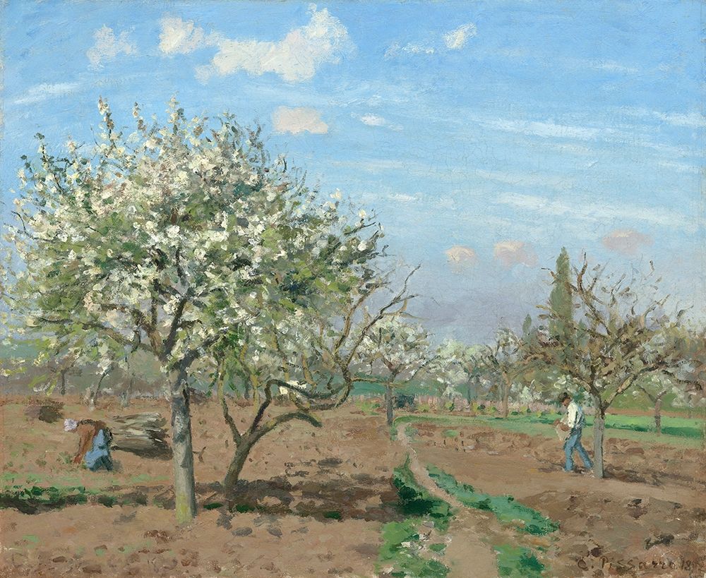 Orchard in Bloom, Louveciennes, 1872 art print by Camille Pissarro for $57.95 CAD