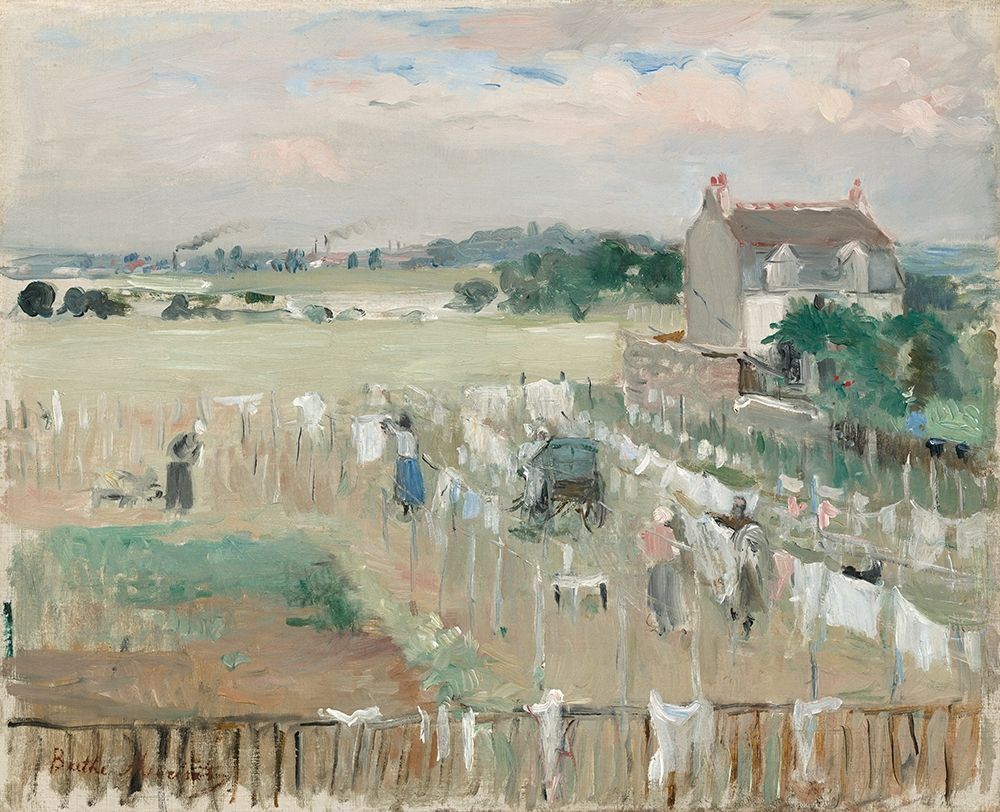 Hanging the Laundry out to Dry, 1875 art print by Berthe Morisot for $57.95 CAD