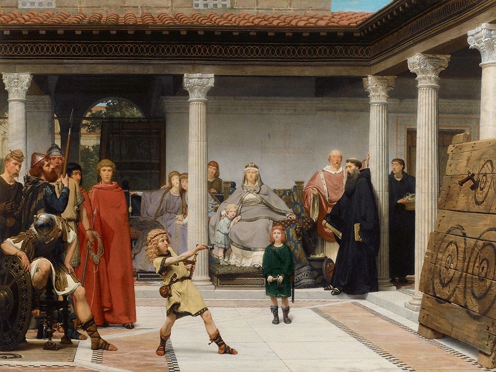 The Education of the Children of Clovis, 1861 art print by Sir Lawrence Alma-Tadema for $57.95 CAD