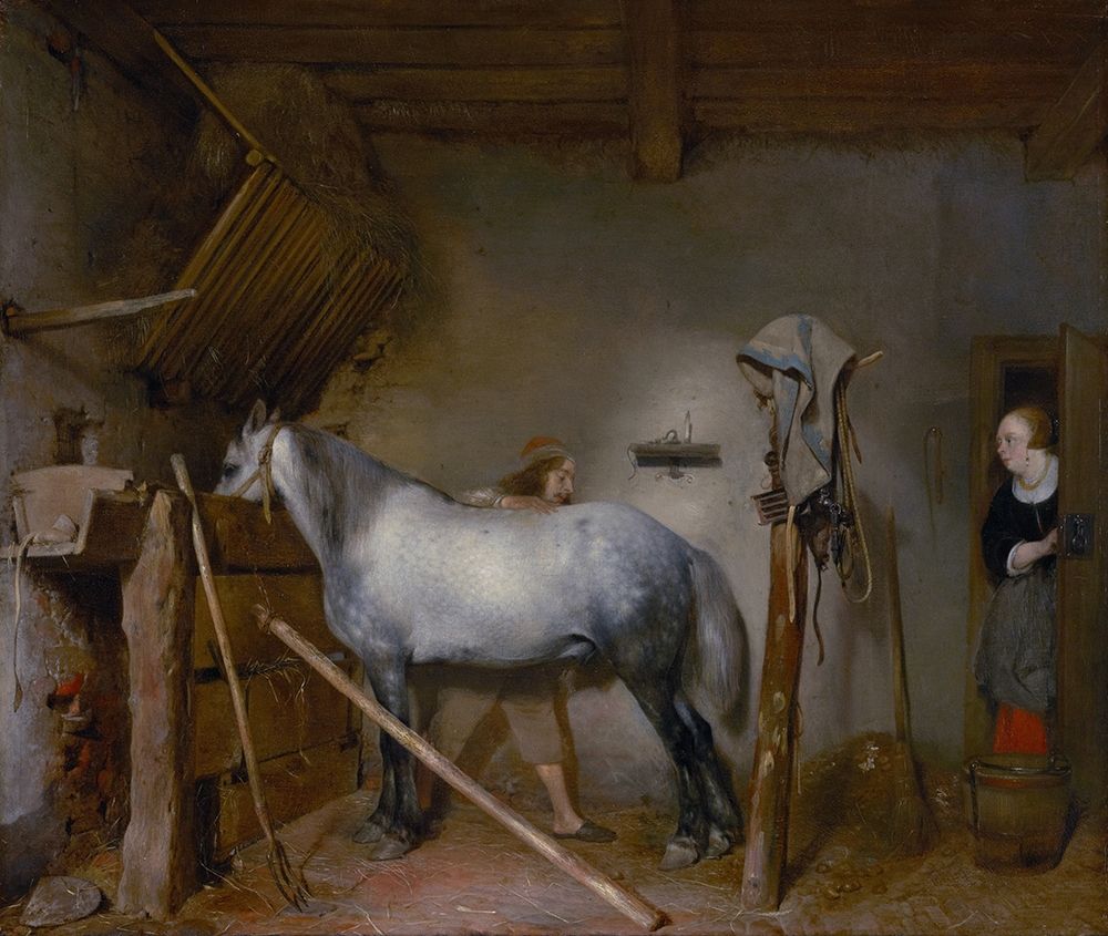 Horse Stable art print by Gerard ter Borch for $57.95 CAD