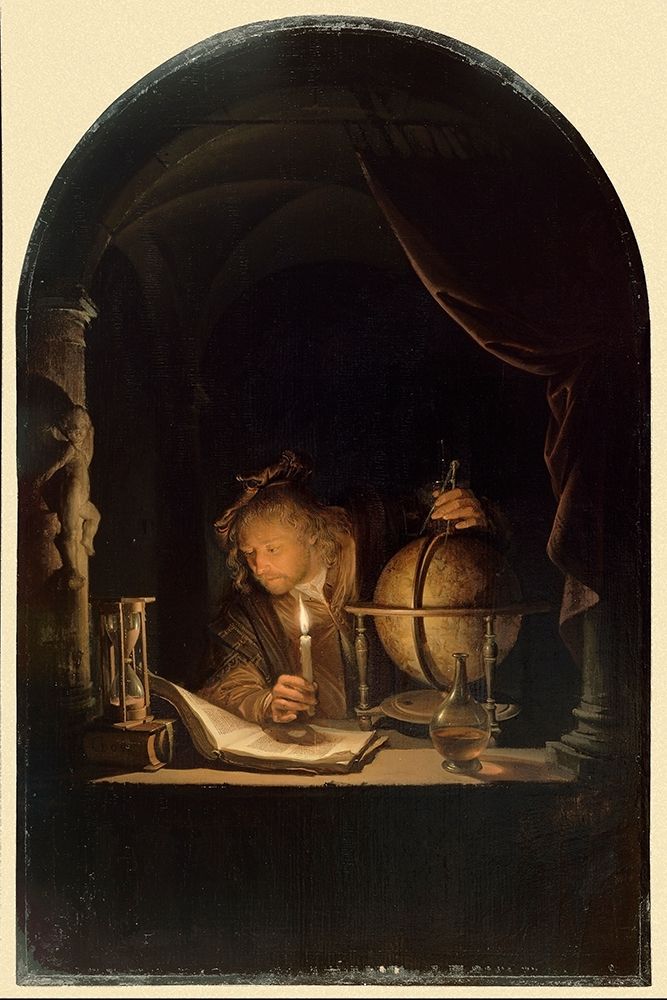 Astronomer by Candlelight, late 1650s art print by Gerrit Dou for $57.95 CAD