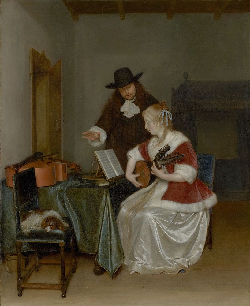 The Music Lesson art print by Gerard ter Borch for $57.95 CAD