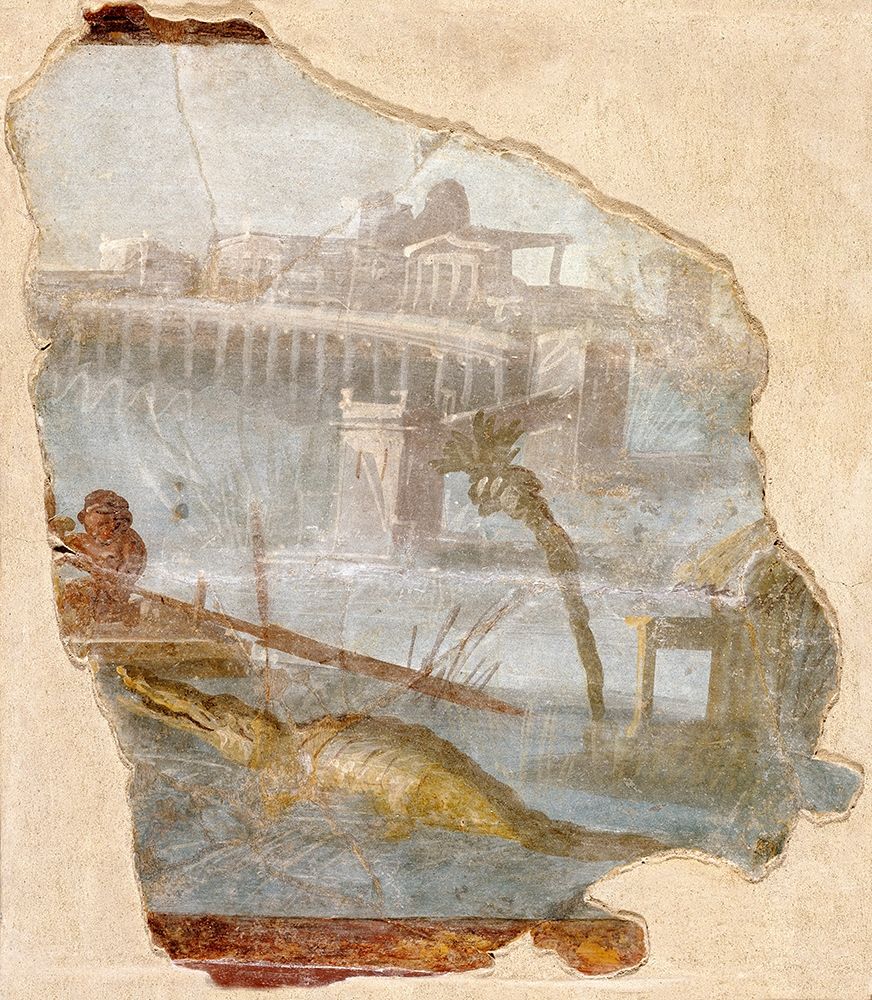 Fresco Fragment with Nilotic Landscape art print by Unknown 1st Century Roman Artisan for $57.95 CAD