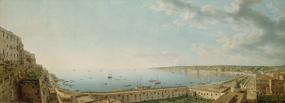 A View of the Bay of Naples, Looking Southwest from the Pizzofalcone towards Capo di Posilippo art print by Giovanni Battista Lusieri for $57.95 CAD