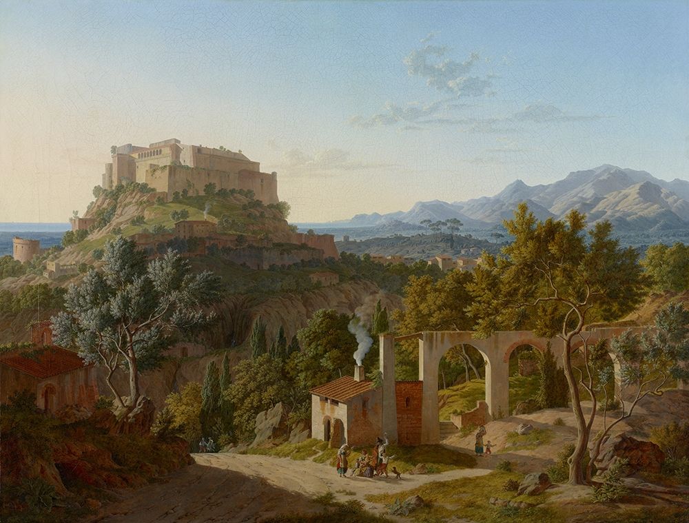 Landscape with the Castle of Massa di Carrara art print by Leo von Klenze for $57.95 CAD