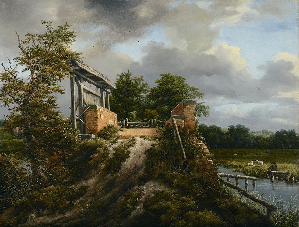 Bridge with a Sluice art print by Jacob van Ruisdael for $57.95 CAD