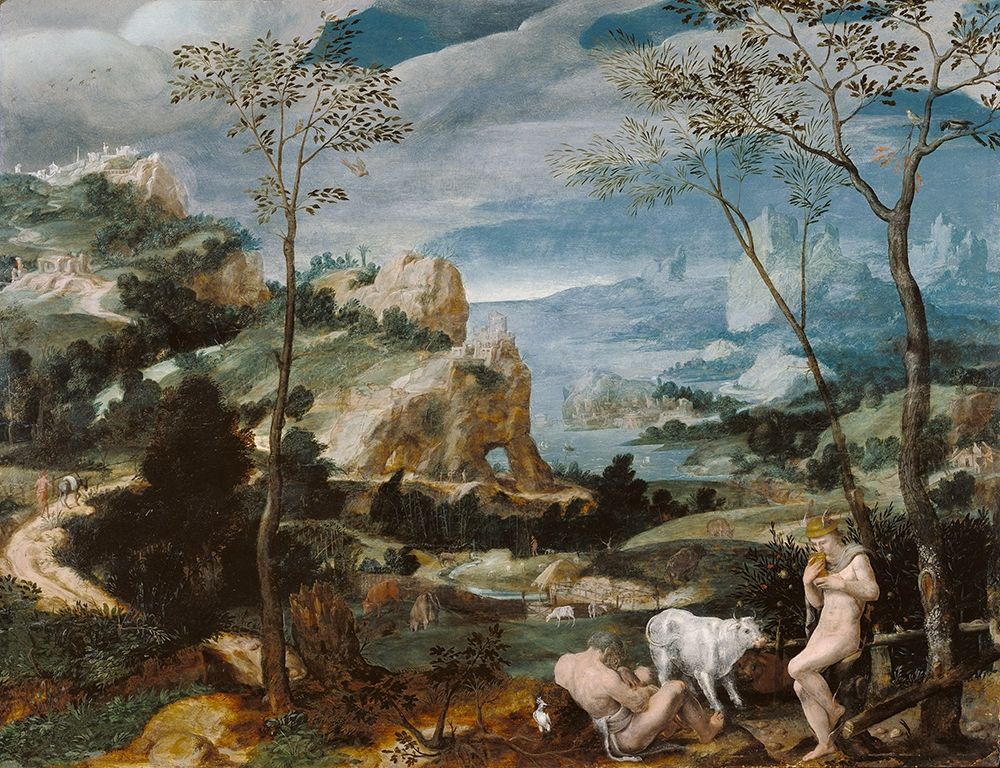 Landscape with Mercury and Argus art print by Unknown 16th Century Flemish Painter for $57.95 CAD