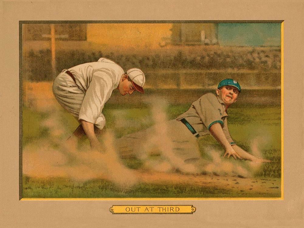Out at Third, Baseball Card art print by American Tobacco Company for $57.95 CAD