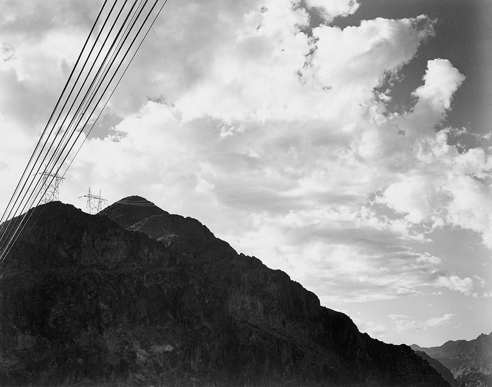 Looking Toward Sugarloaf Mountain With Boulder Dam Transmission Lines - National Parks and Monuments art print by Ansel Adams for $57.95 CAD