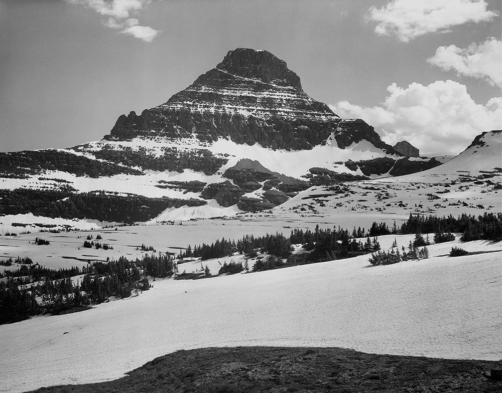 View from Logan Pass, Glacier National Park, Montana - National Parks and Monuments, 1941 art print by Ansel Adams for $57.95 CAD