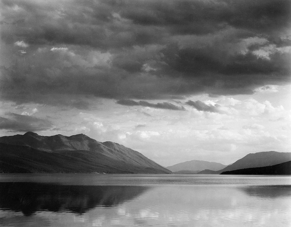 Evening, McDonald Lake, Glacier National Park, Montana - National Parks and Monuments, 1941 art print by Ansel Adams for $57.95 CAD