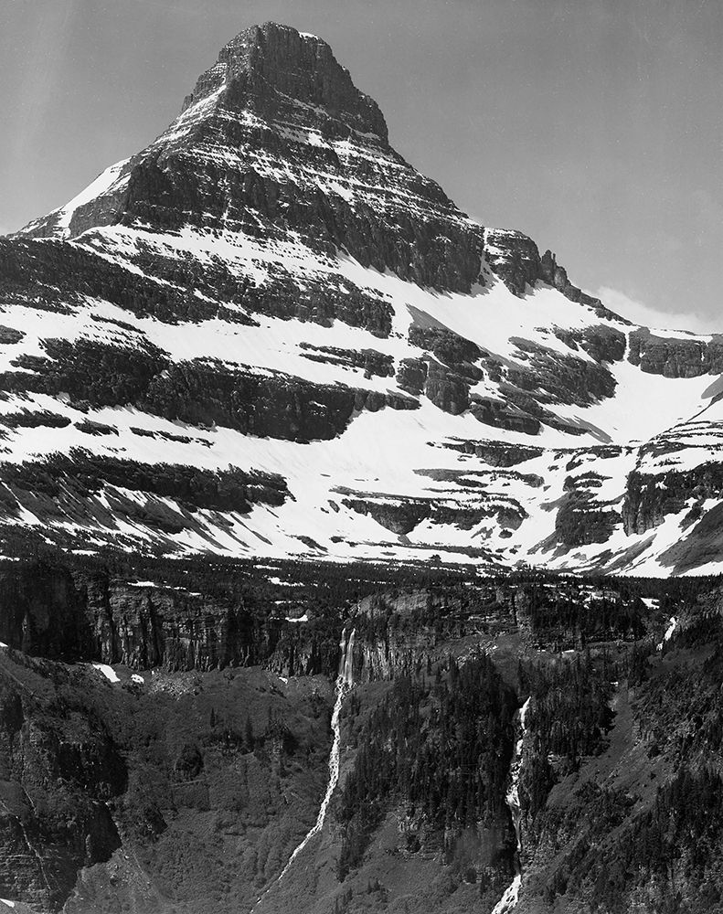 Snow Covered Mountain Glacier National Park, Montana - National Parks and Monuments, 1941 art print by Ansel Adams for $57.95 CAD