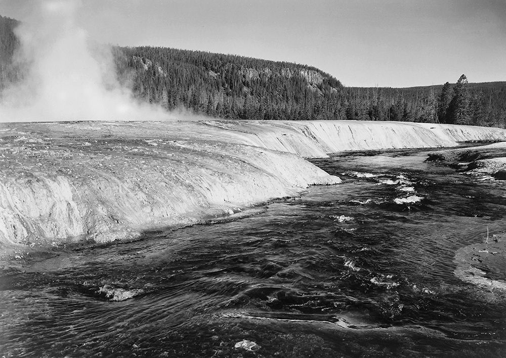 River in foreground, trees behind, Firehold River, Yellowstone National Park, Wyoming, ca. 1941-1942 art print by Ansel Adams for $57.95 CAD