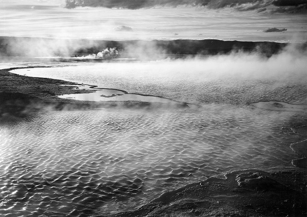 Surface of water presents a different texture in Fountain Geyser Pool, Yellowstone National Park, Wy art print by Ansel Adams for $57.95 CAD