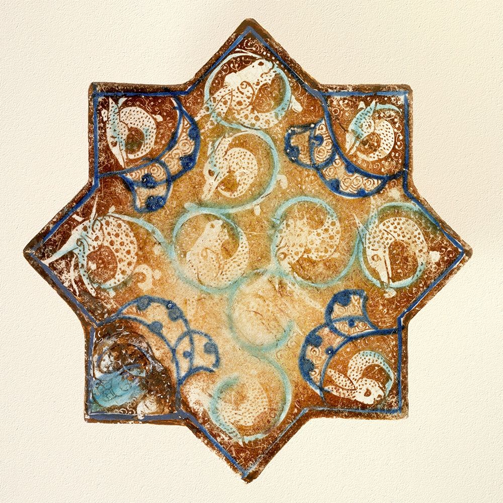 Star Tile with Animal Motifs art print by Unknown 13th Century Persian Artisan for $57.95 CAD
