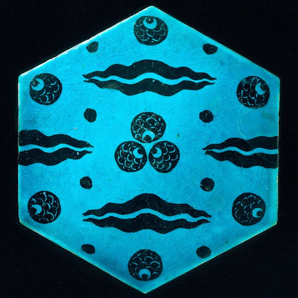 Blue Hexagonal Tile art print by Unknown 17th Century Syrian Artisan for $57.95 CAD