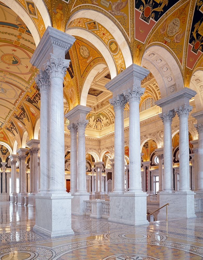 Great Hall, second floor, north. Library of Congress Thomas Jefferson Building, Washington, D.C. art print by Carol Highsmith for $57.95 CAD