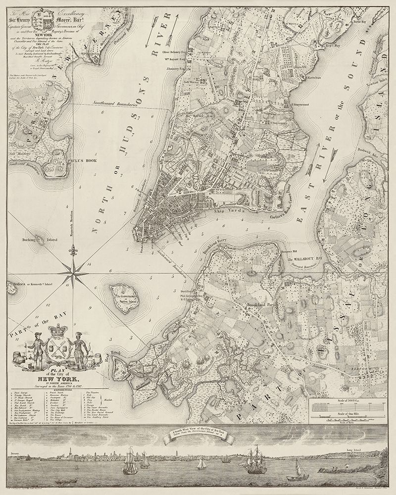 Plan of the City of New York, copied from the Ratzer Map. Surveyed in the Years 1766-1767. art print by New York Common Council for $57.95 CAD
