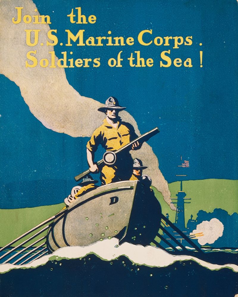 Join the U.S. Marine Corps Soldiers of the Sea!, 1914/1918 art print by Unknown 20th Century American Artist for $57.95 CAD