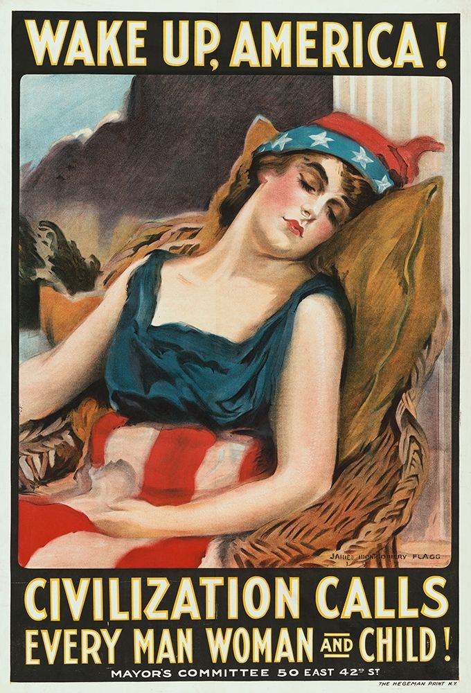 Wake up America! Civilization calls every man, woman and child!, 1917 art print by James Montgomery Flagg for $57.95 CAD