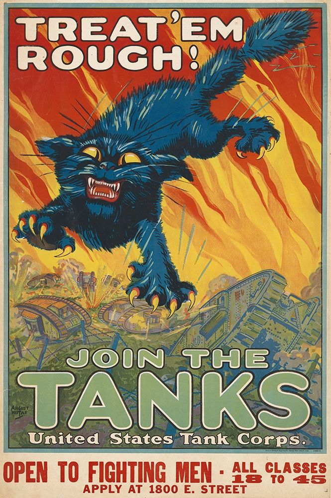 Treat em Rough - Join the Tanks, 1917 art print by August Hutaf for $57.95 CAD