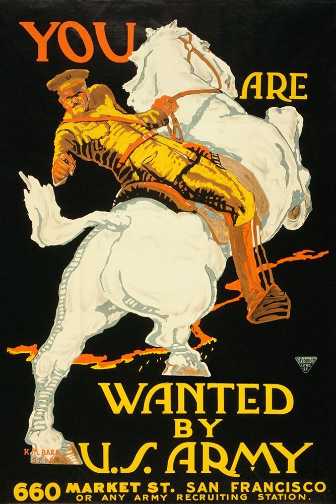 You are wanted by the U.S. Army, 1915/1918 art print by K.M. Bara for $57.95 CAD