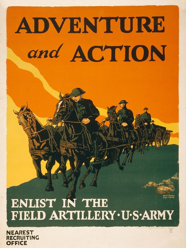 Enlist in the Field Artillery, U.S. Army, 1919 art print by Harry S. Mueller for $57.95 CAD