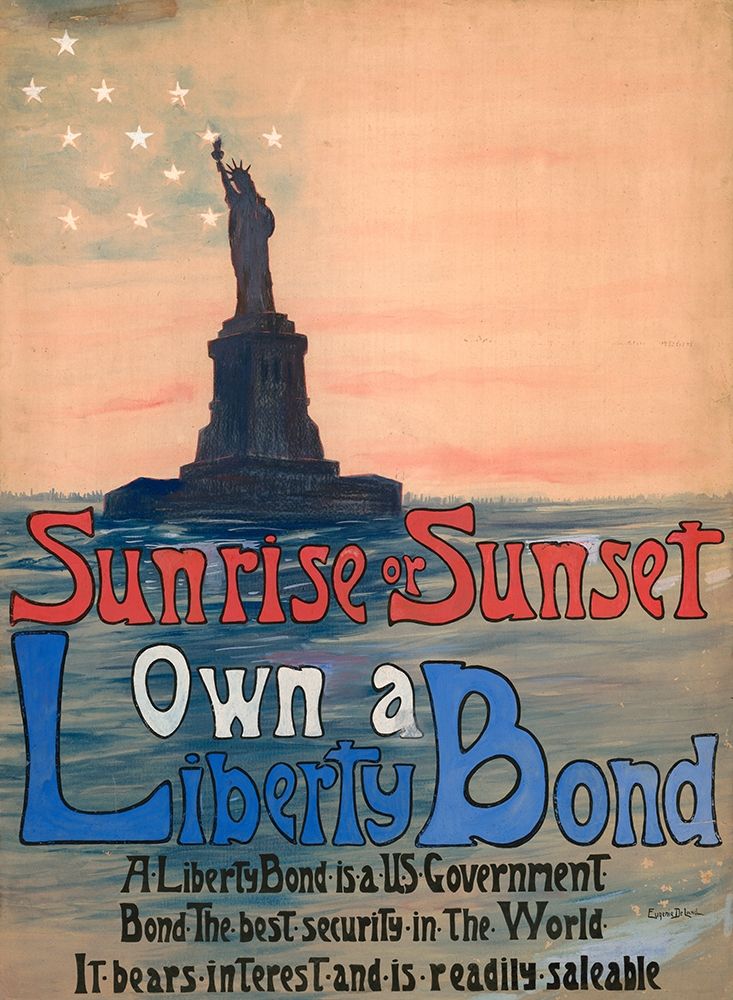 Sunrise or Sunset, Own a Liberty Bond, 1917 art print by Eugenie DeLand for $57.95 CAD
