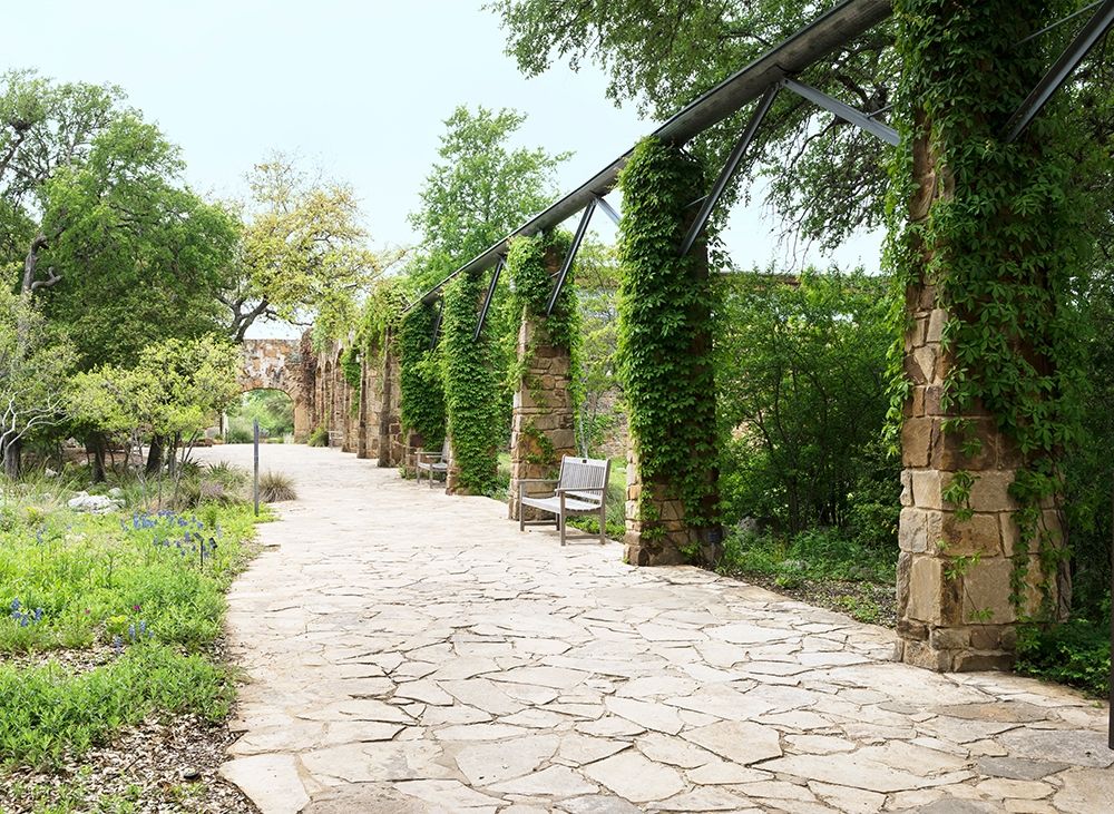 Paved walkway at the Lady Bird Johnson Wildflower Center, near Austin, TX art print by Carol Highmith for $57.95 CAD