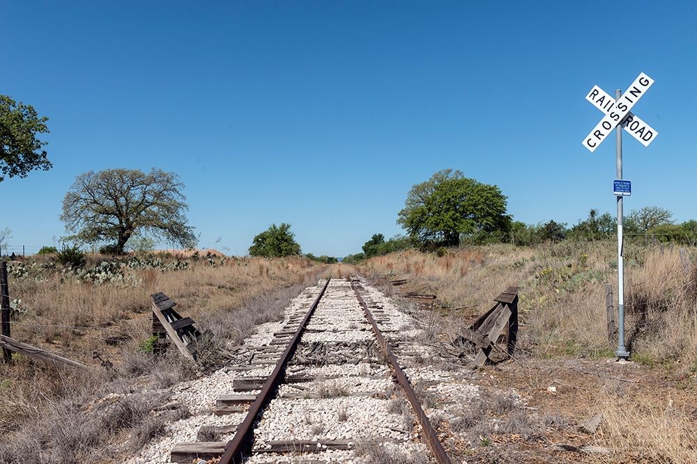 Lonely, little-used stretch of railroad tracks in the Texas Hill Country, near Burnet art print by Carol Highmith for $57.95 CAD